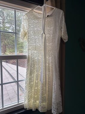 Ivory Lace Fit & Flare Dress